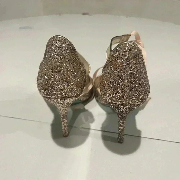 Betsey Johnson‎ blue collection stella dress shoe sz 6.5 gold - Picture 4 of 5